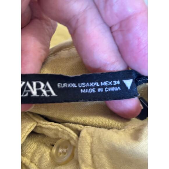 Zara gold button front top, XXL, NWT, minimalist, coastal, elevated basics - Picture 5 of 7